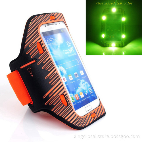 LED light Neoprene sports armband, led light armband, safety sport armband for iphone 6